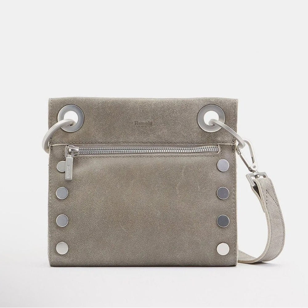 Hammitt TONY MED - Pewter/Brushed Silver - Medium Leather Crossbody